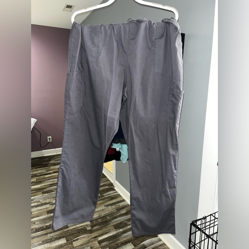 ScrubStar gray flare leg scrub pants 2X